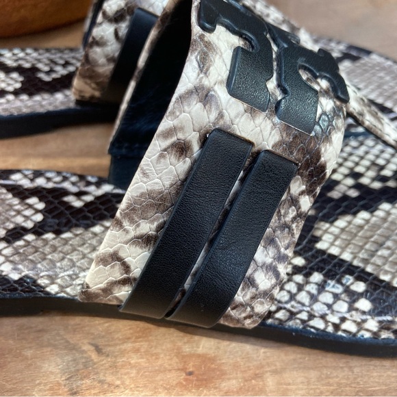 Tory Burch Miller Sandal thong flats snake print size 5 - Picture 12 of 13